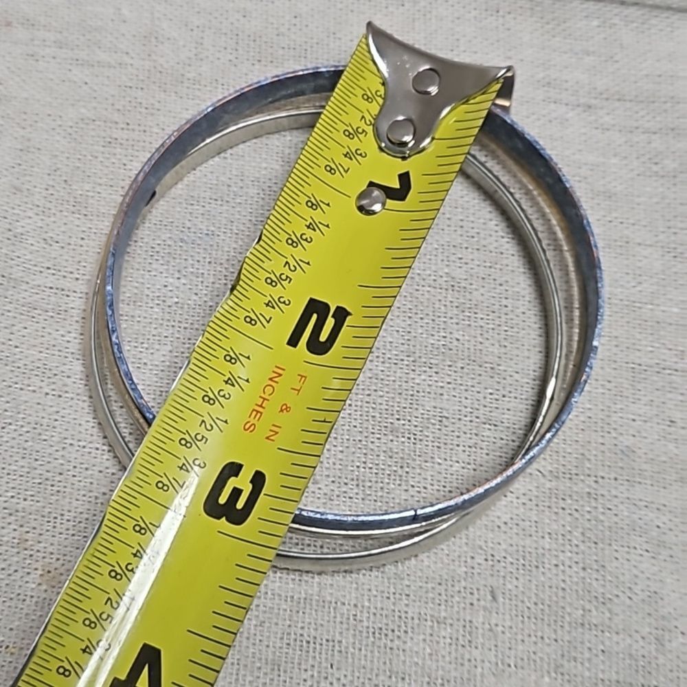 Vintage Mixed Metal Stacking Bangle Set Cloisonne… - image 8